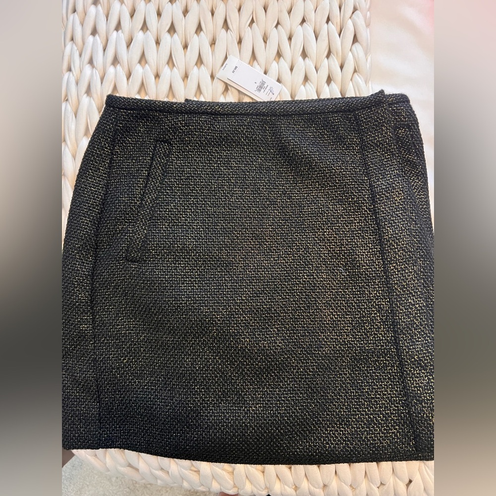 Black tweed wrap skirt